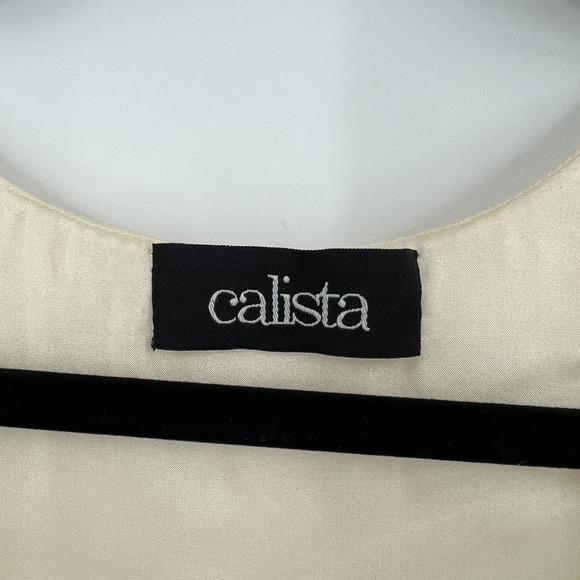 Calista Silk Racerback Tank Top Gold Cream - Picture 7 of 8
